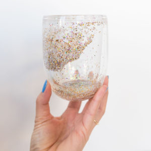 Bicchieri da Vino con Glitter - Set da 2