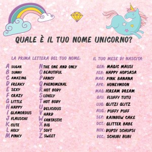 regali unicorno nomi