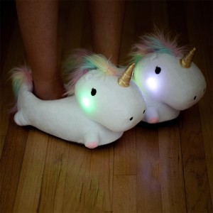 pantofole unicorno luminose