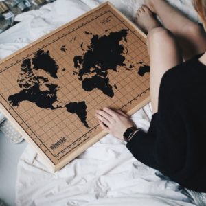 Mappa del mondo in sughero