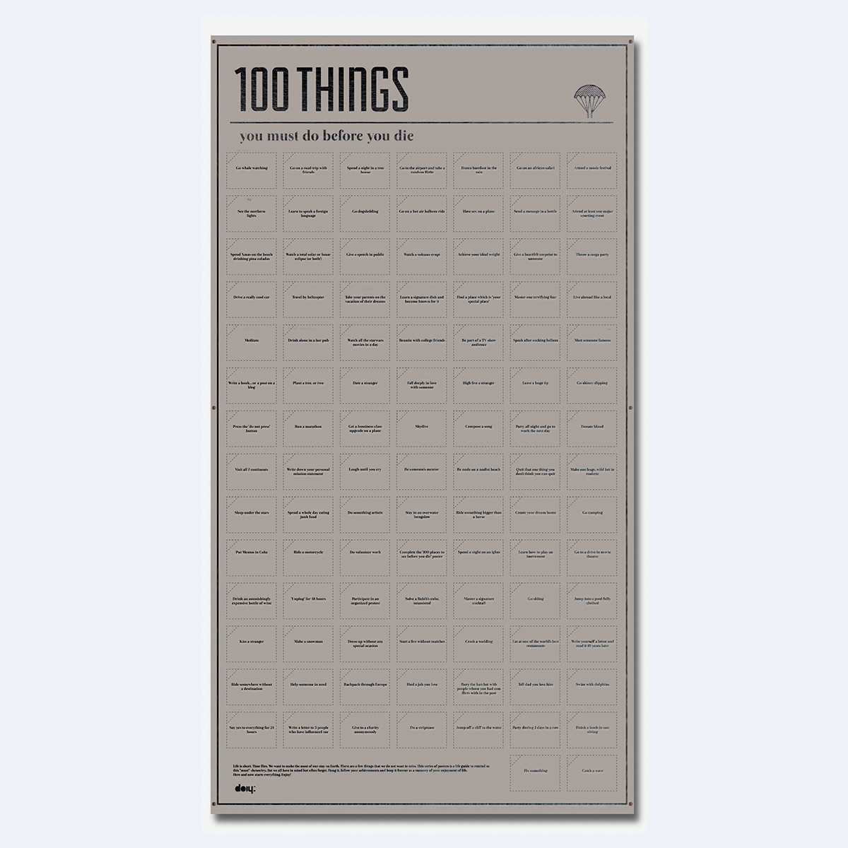 Poster 100 Cose da Fare nella Vita