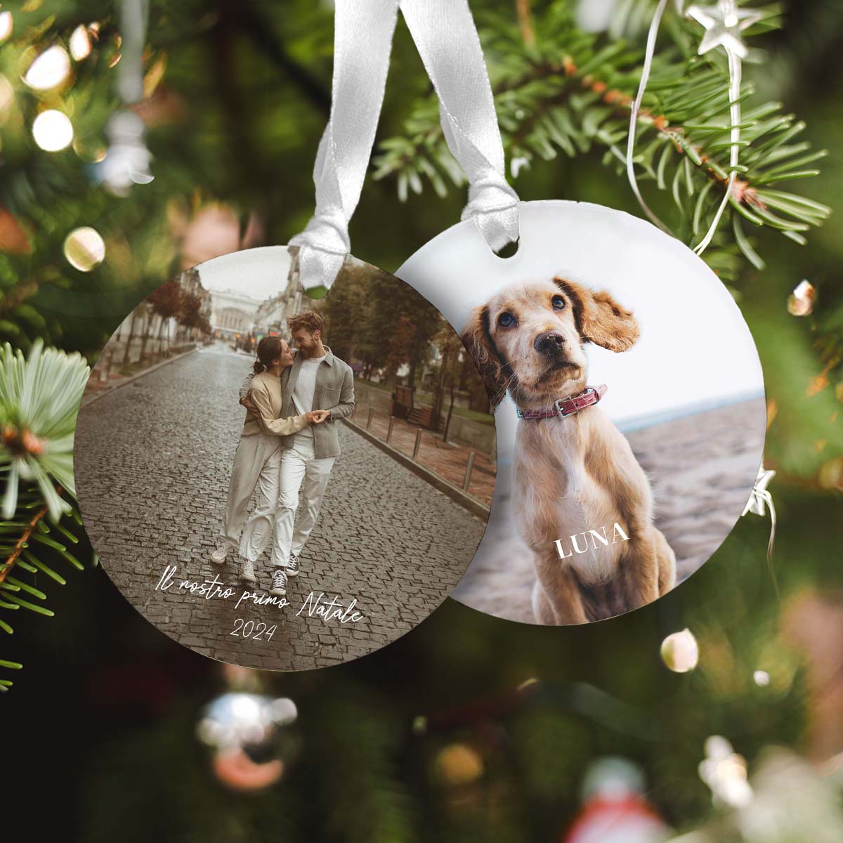 Pendente in Acrilico Personalizzato con Foto - Set da 2, Regali Natale, Regali Foto, Regali Romantici, Regali di Matrimonio, Regalini, Regalo, Idee Re