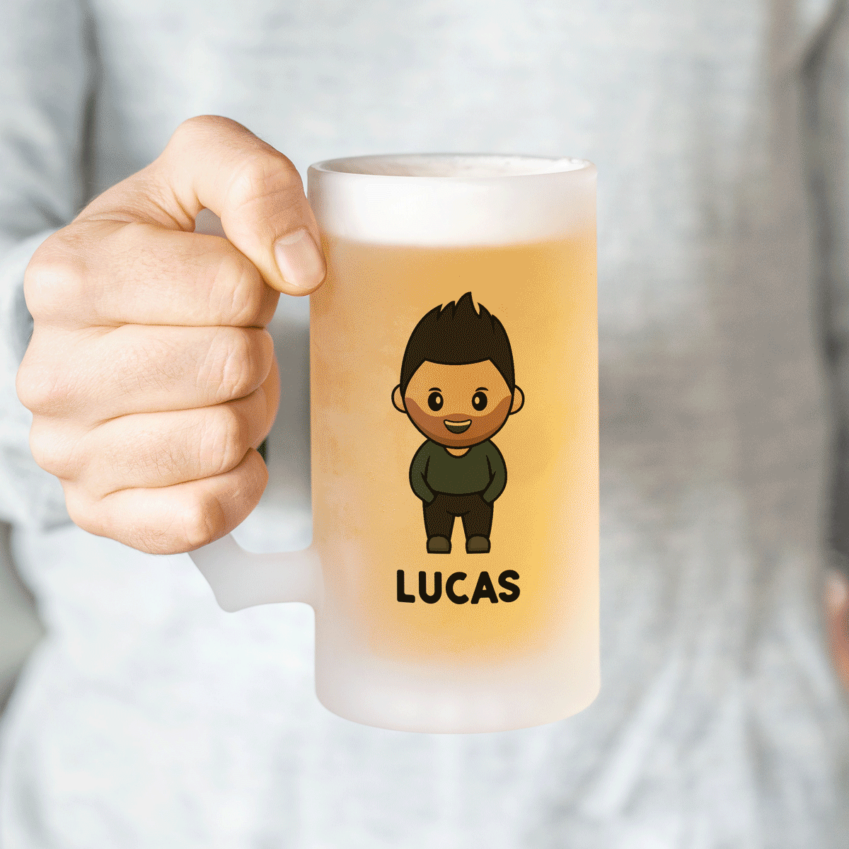 Boccale da Birra Personalizzato con Illustrazione e Nome