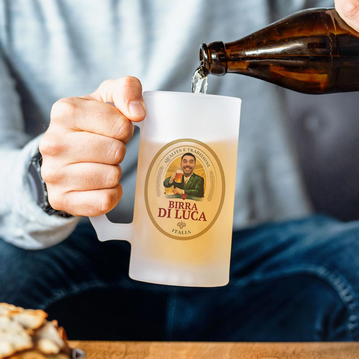 Boccale da Birra Personalizzato con Logo e Faccia