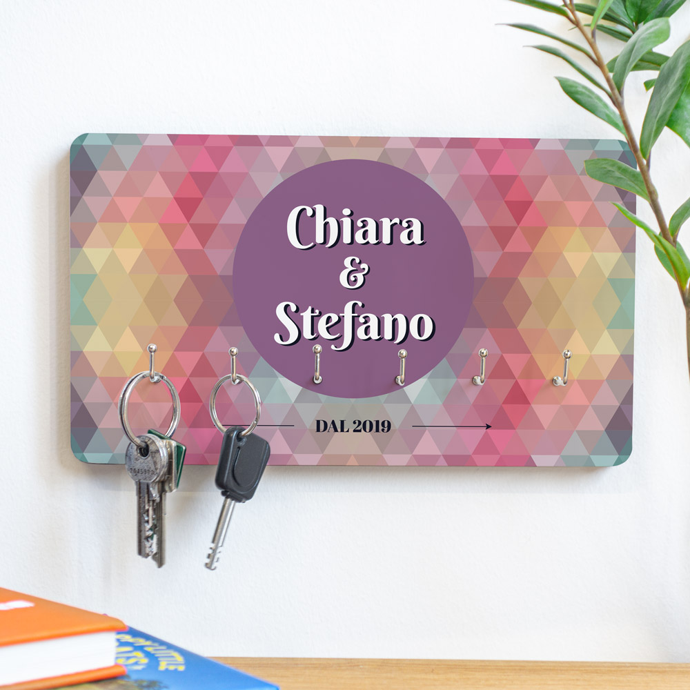 Portachiavi da Parete personalizzabile con sfondo colorato