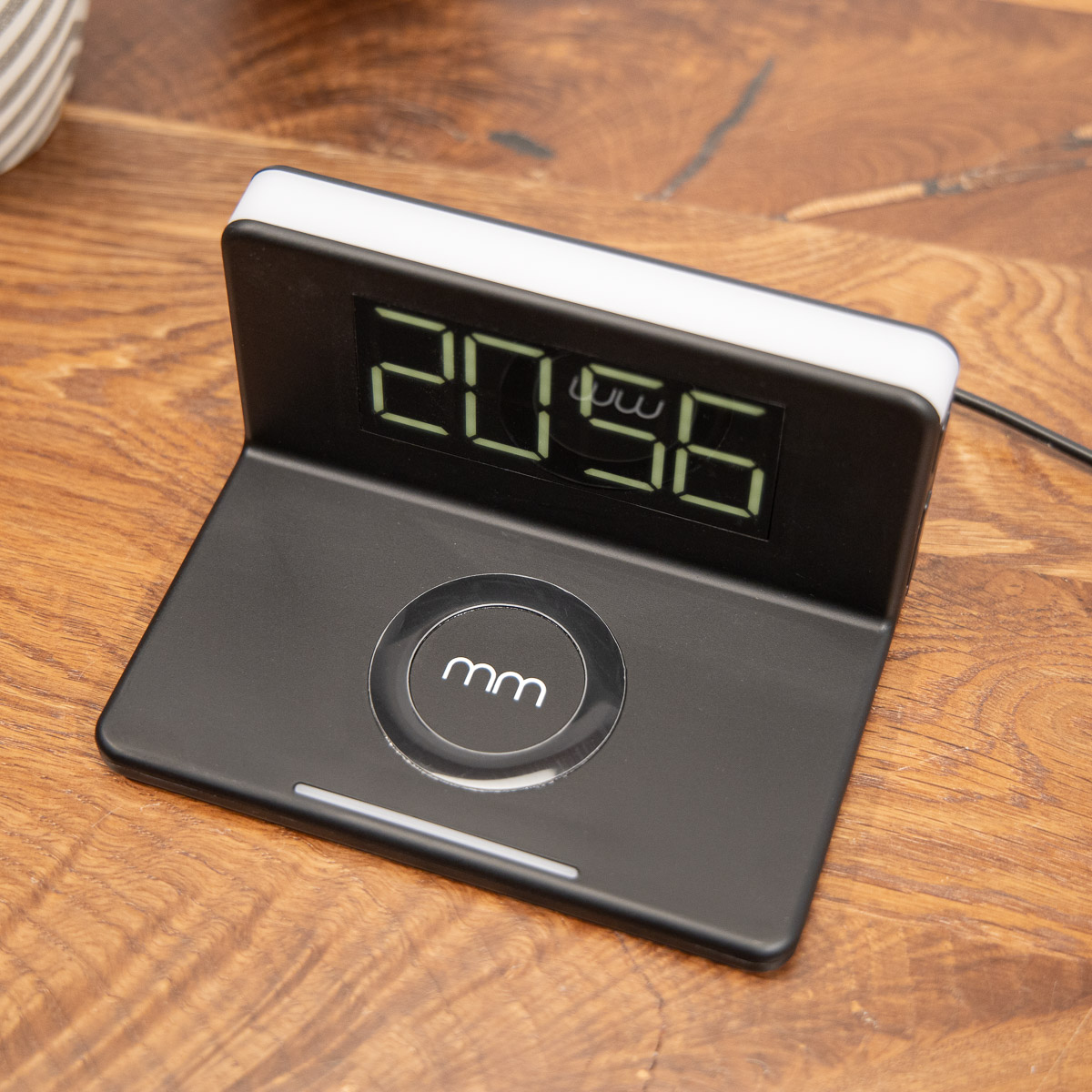 Caricabatterie Wireless con Orologio e Luce Notturna