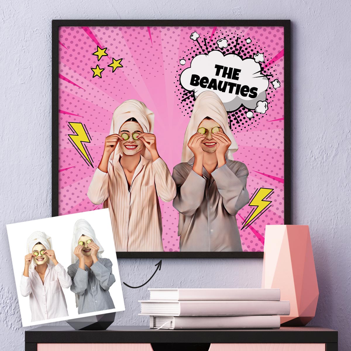 Quadro Personalizzato con Sfondo in Stile Fumetto