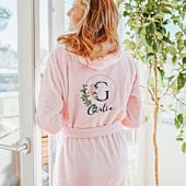 Accappatoio Personalizzato con Monogramma Floreale e Testo