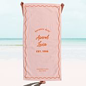 Telo Mare Personalizzato con Sfondo colorato e Testo 