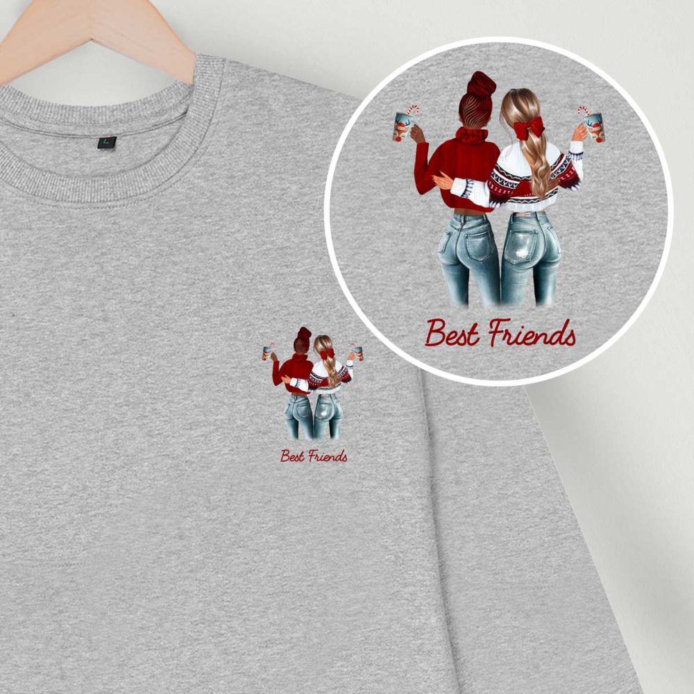 Felpa Personalizzata con Illustrazione di due Amiche