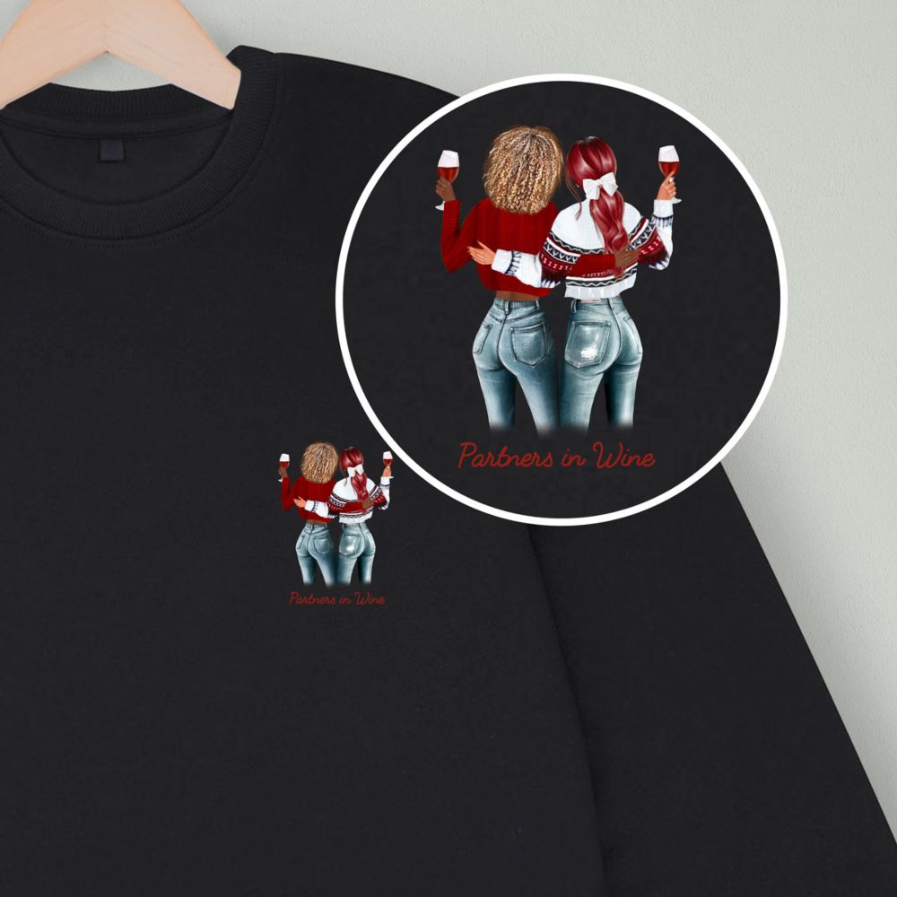 Felpa Personalizzata con Illustrazione di due Amiche