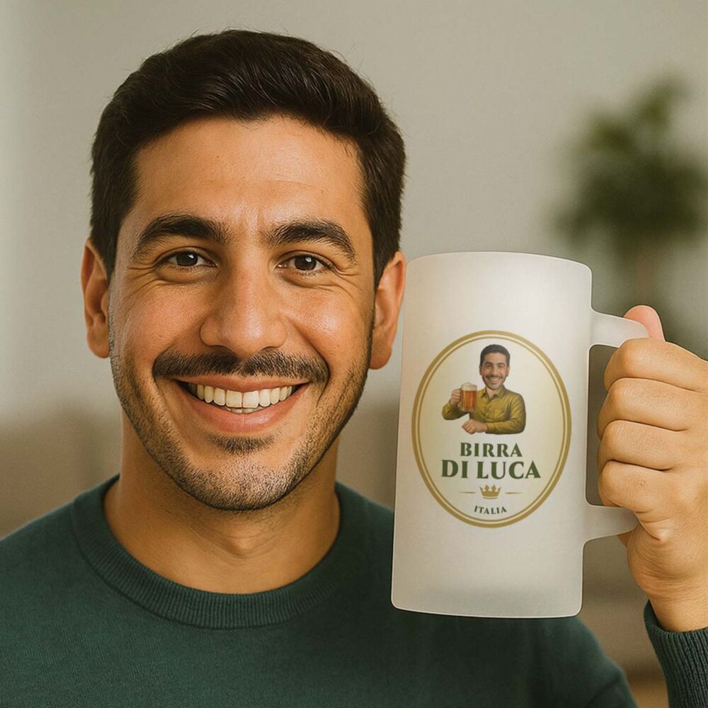 Boccale da Birra Personalizzato con Logo e Faccia