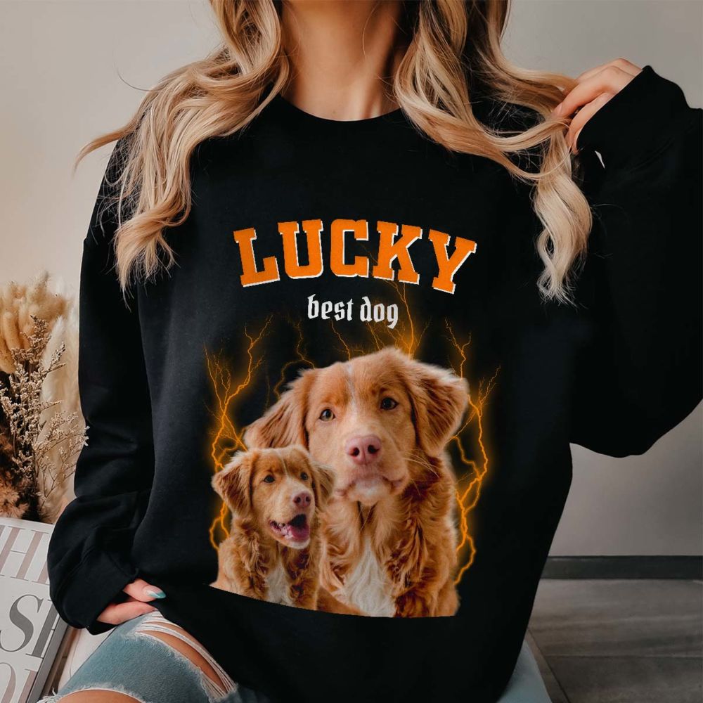 Felpa Personalizzata Bootleg Vintage Animale Domestico