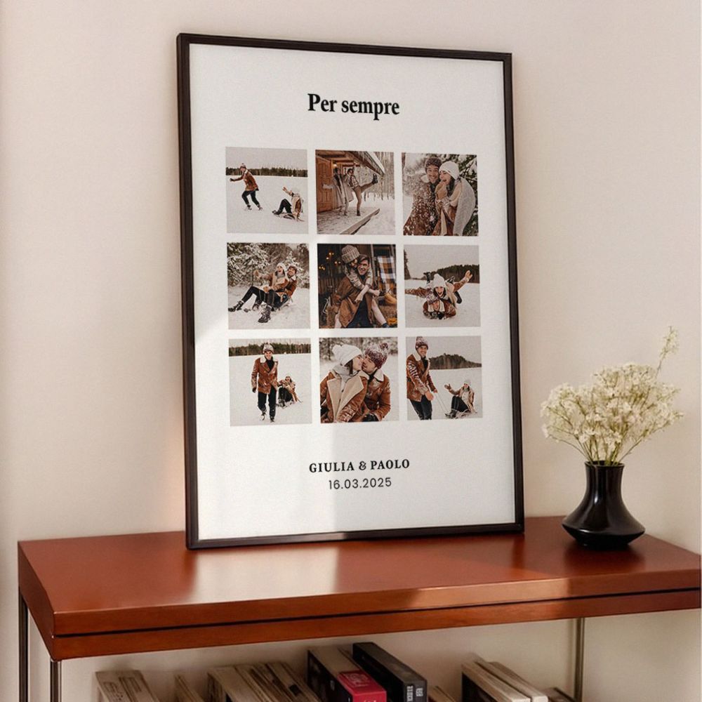 Poster Personalizzato con Collage fotografico e Testo