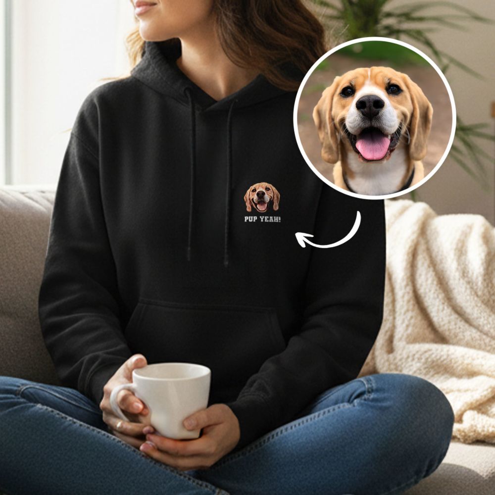 Felpa con Cappuccio Personalizzata con Animale domestico in stile Fumetto