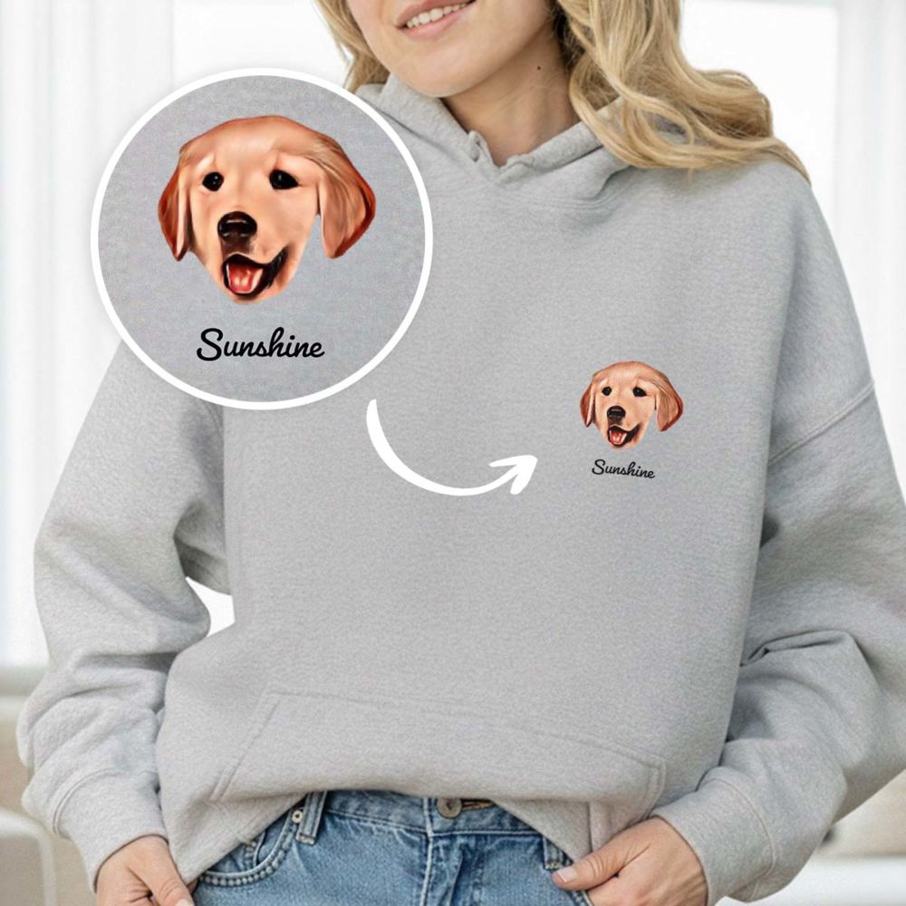 Felpa con Cappuccio Personalizzata con Animale domestico in stile Fumetto