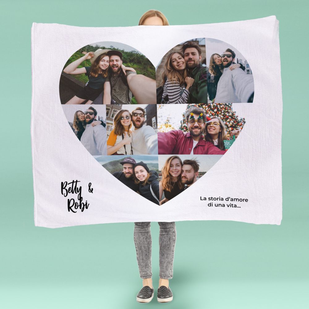 Copertina Personalizzata con Foto a Cuore e Testo