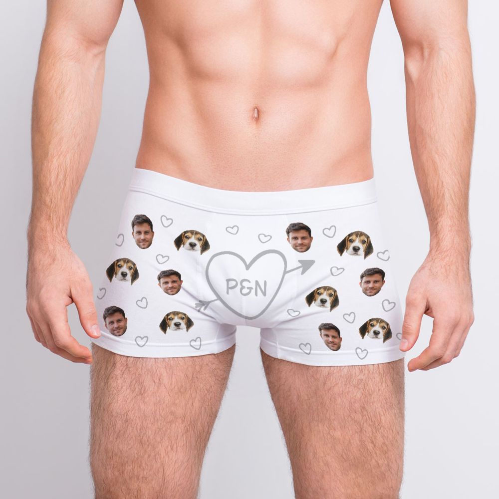 Boxer Personalizzati con Cuore e Iniziali