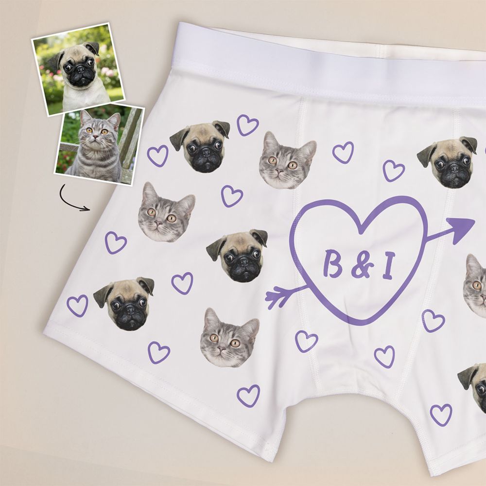 Boxer Personalizzati con Cuore e Iniziali