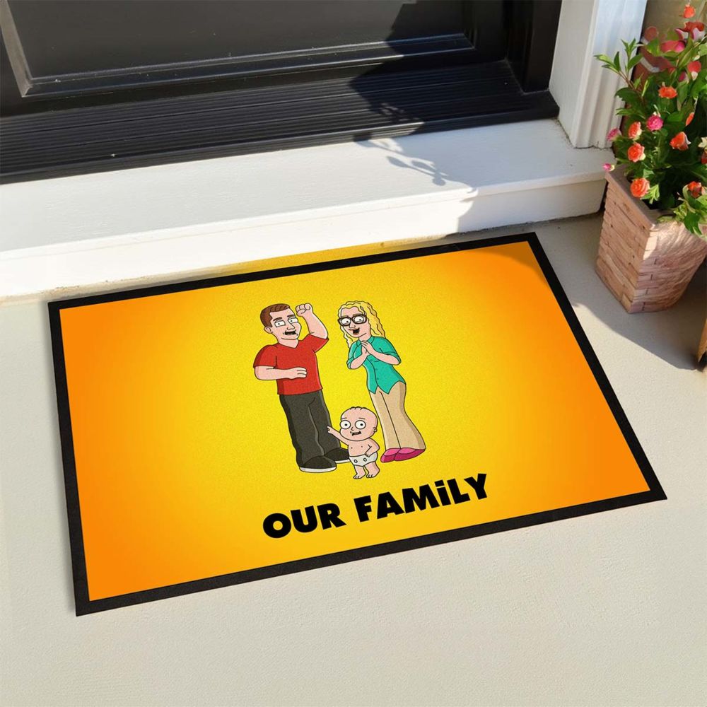 Zerbino Personalizzato con Illustrazione Famiglia Serie Animata