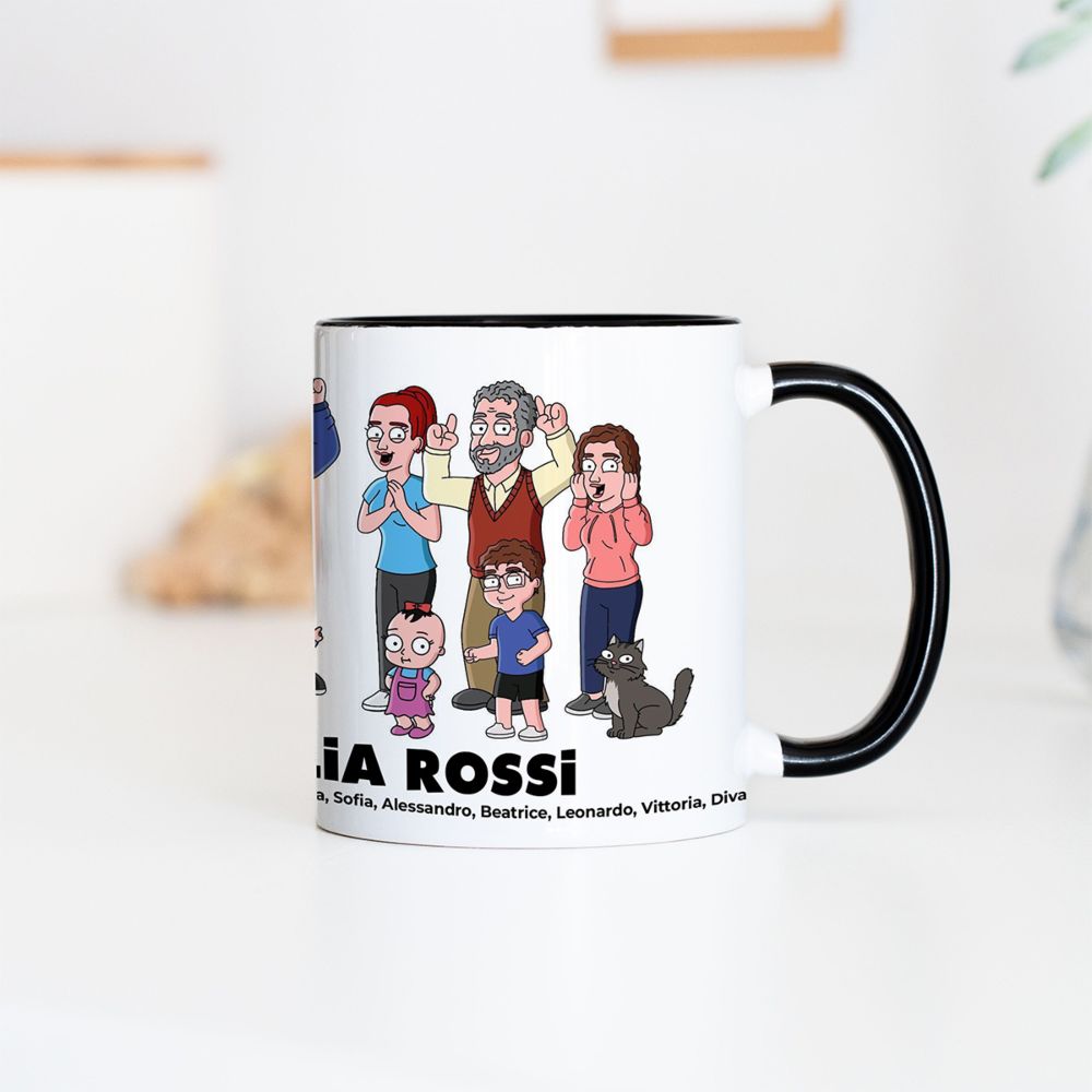 Tazza Personalizzata con Illustrazione Famiglia Serie Animata
