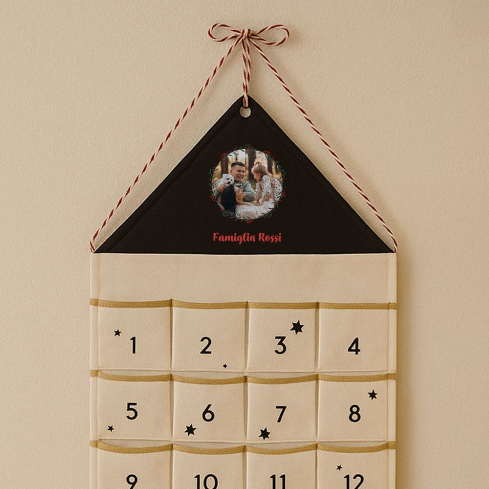 Calendario dell'Avvento Personalizzato con Foto e Testo