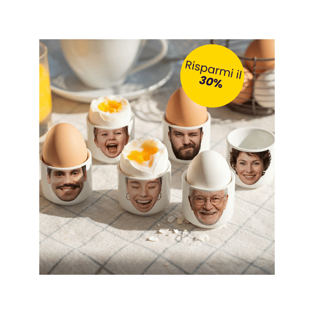 Geschenkset 6er Set Eierbecher mit Gesicht