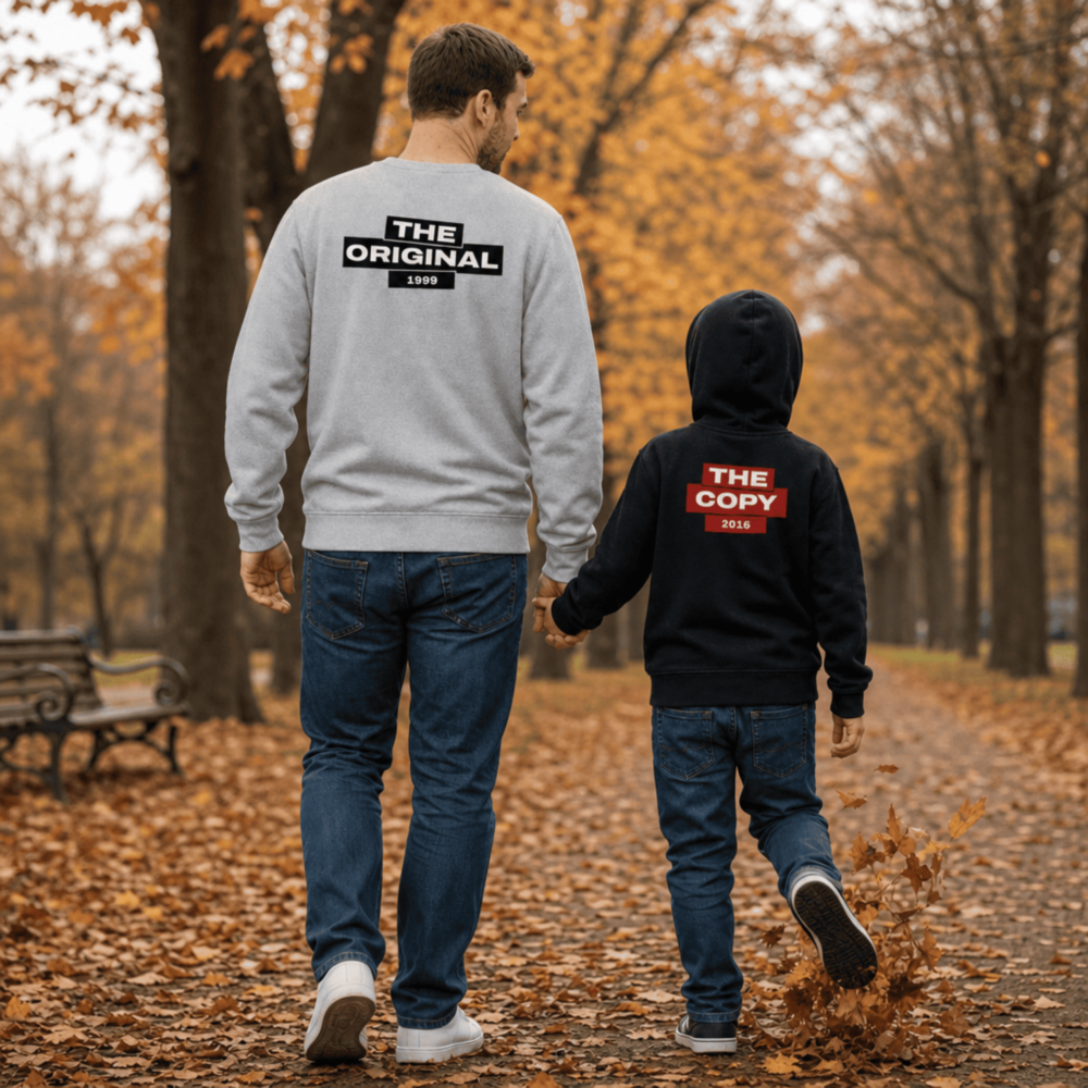Felpa Personalizzata con Ricamo per Papà e Bambino - Set da 2