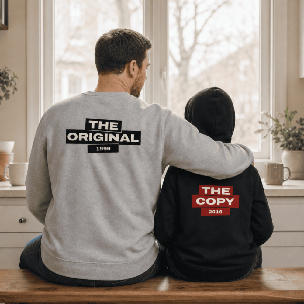 Felpa Personalizzata con Ricamo per Papà e Bambino - Set da 2
