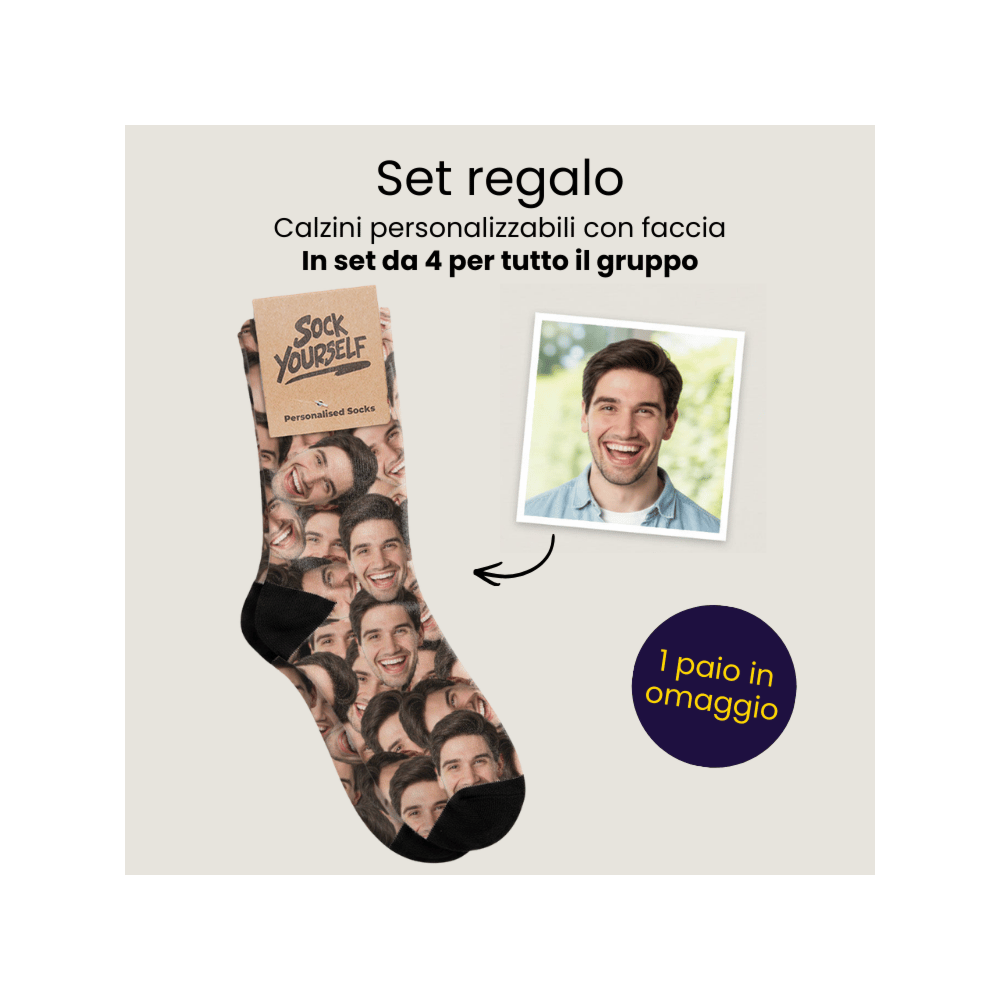 Set regalo di calzini confezione da 4 con volto