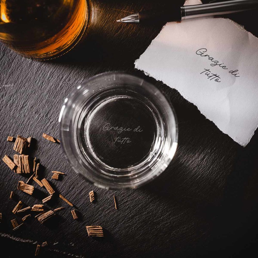 Bicchiere da Whisky Personalizzato con la vostra Scrittura a Mano