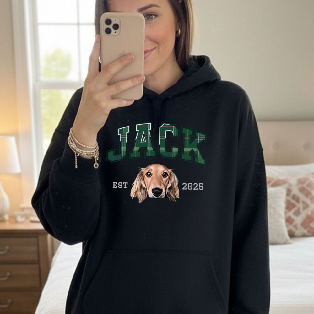 Felpa con Cappuccio Personalizzata con Foto e Animale Domestico
