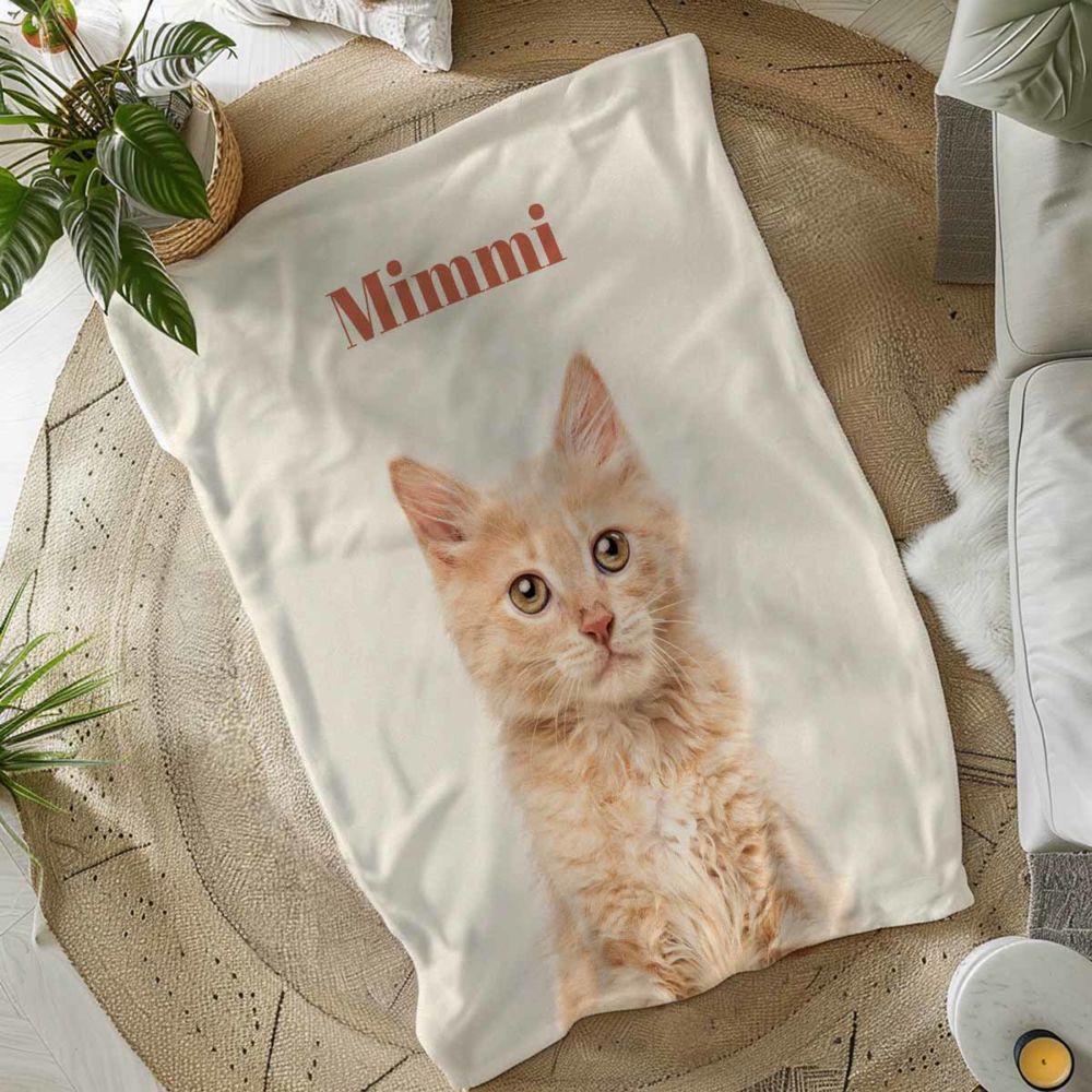 Coperta Personalizzata con Animale Domestico e Sfondo