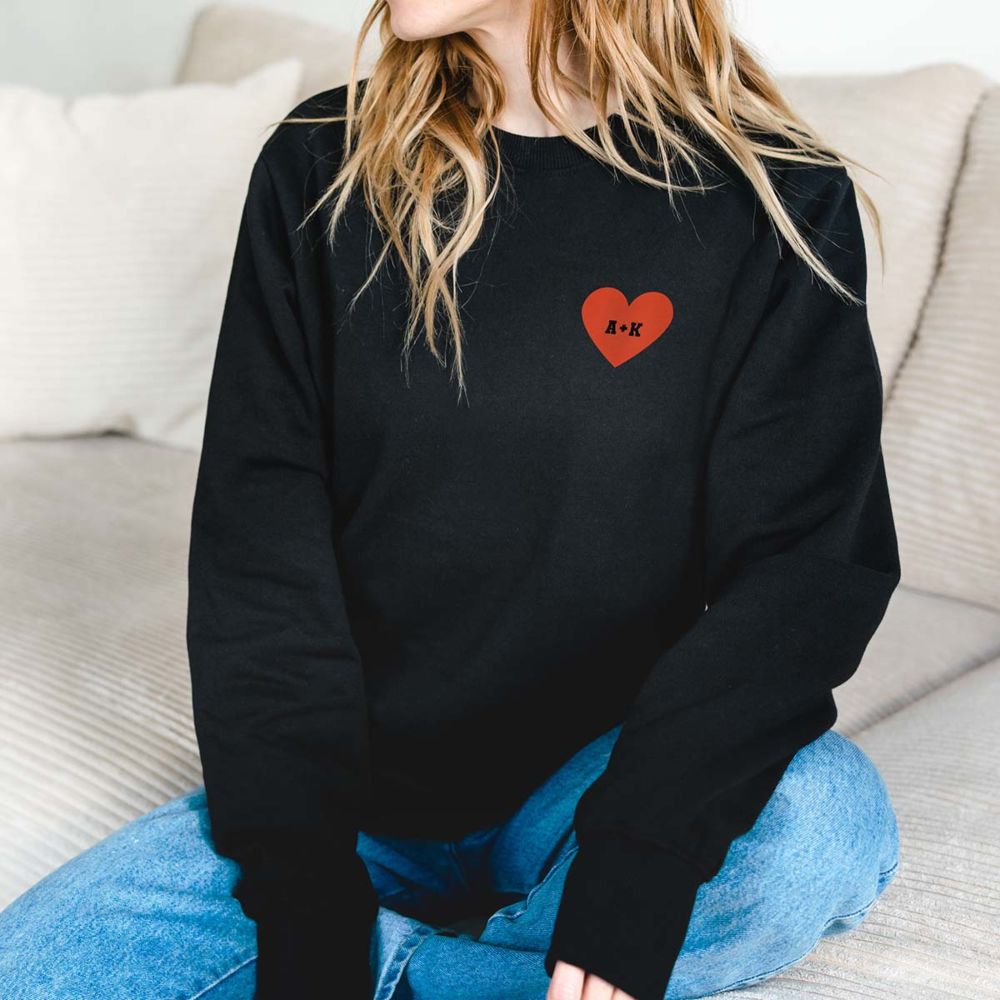Felpa Personalizzata con Cuore e Iniziali