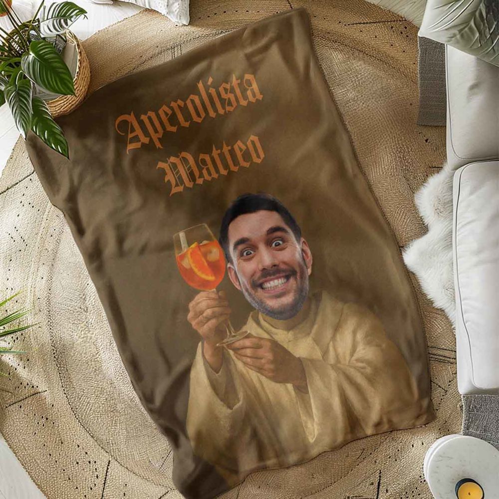Coperta Personalizzata Aperol Spritz con il tuo Viso