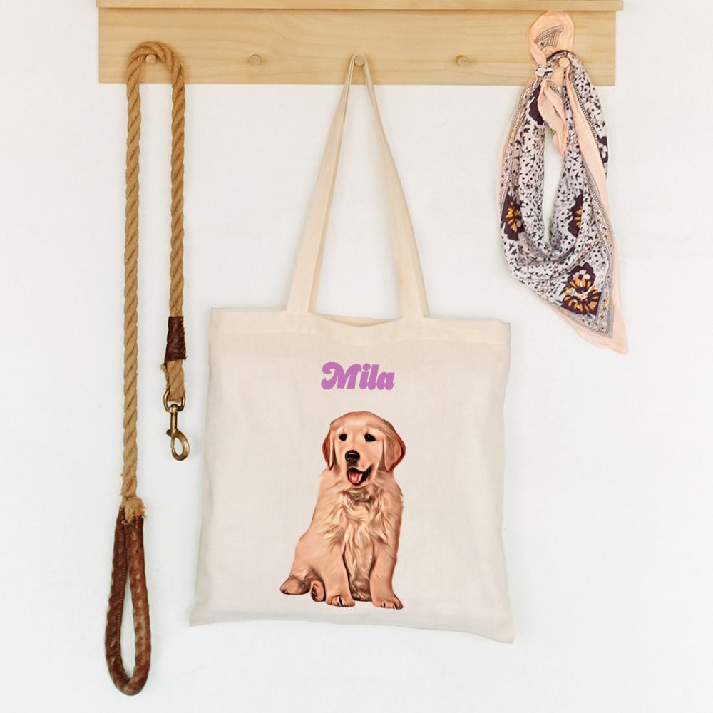 Borsa Personalizzata Shopper con Animale Domestico in stile Fumetto