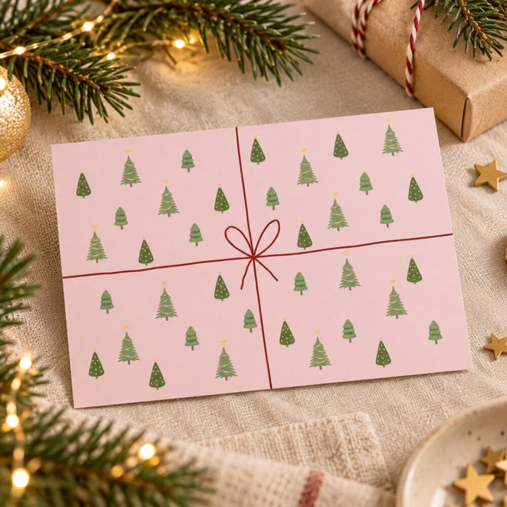Biglietto di Natale con Abeti