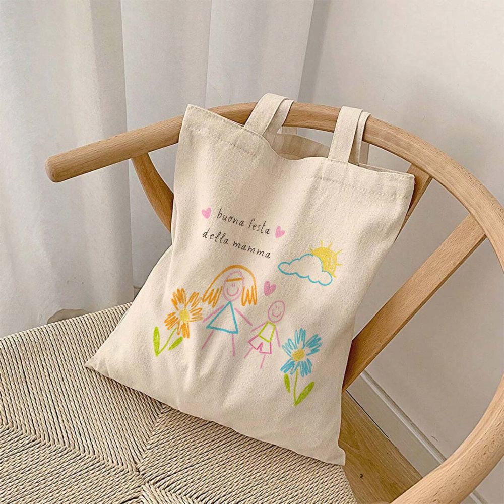 Borsa Personalizzata Tote Bag con Disegno dei Bambini