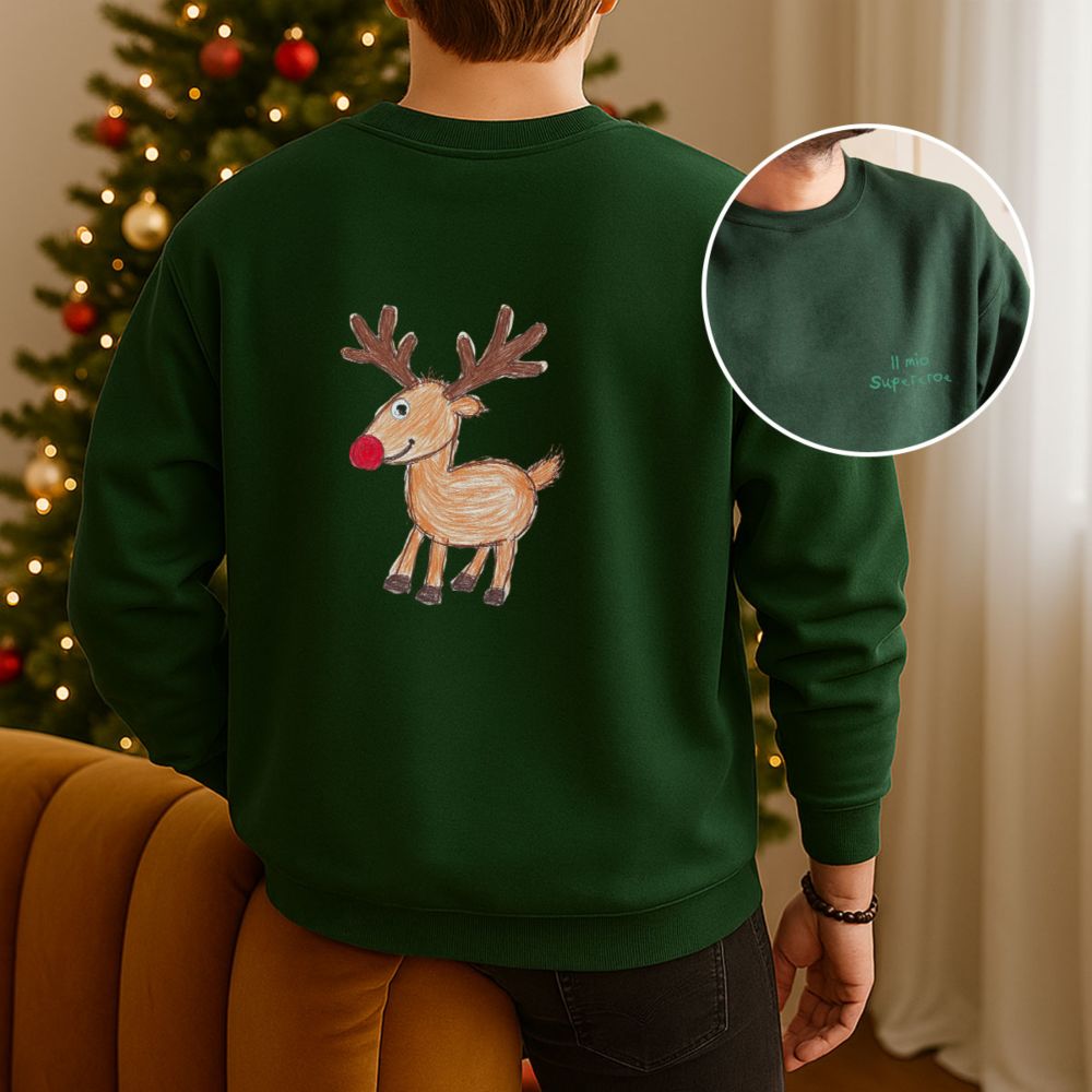 Personalisierbarer Pullover mit deiner Zeichnung vorne und hinten Personalisierbarer Pullover mit deiner Zeichnung vorne und hinten