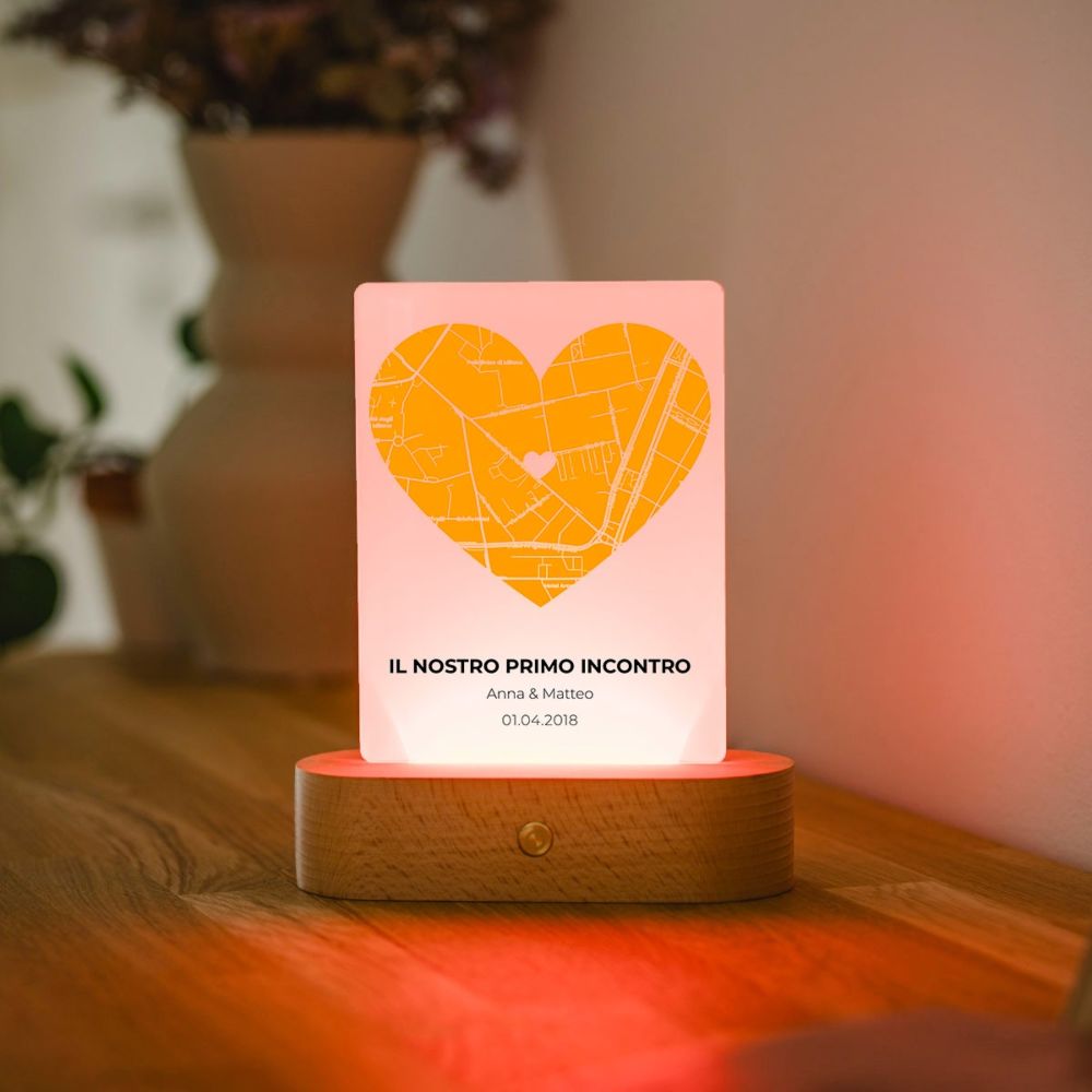 Lampada LED con Mappa Personalizzata Dove tutto è cominciato