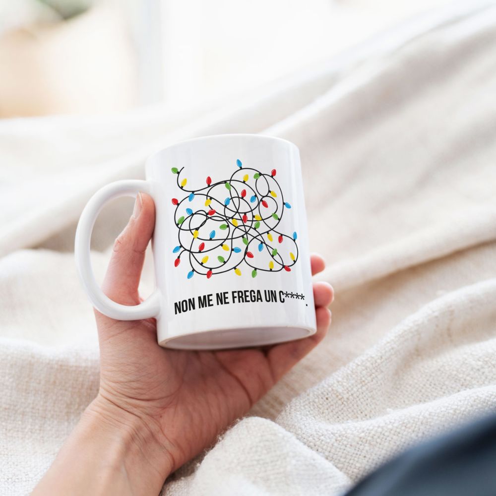 Tazza Personalizzata con Lucine di Natale e Testo