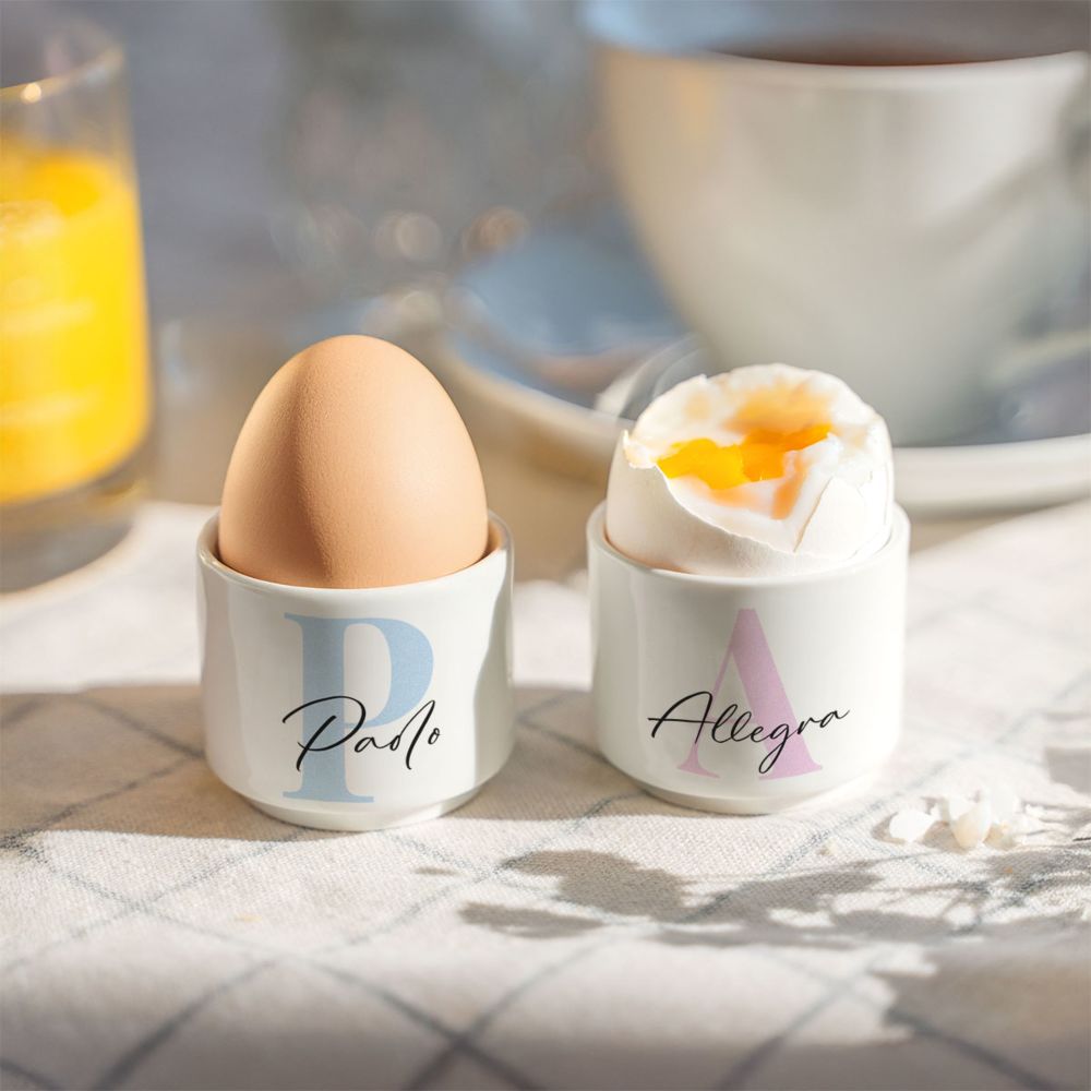 Portauova Personalizzati con Monogramma Set da 2