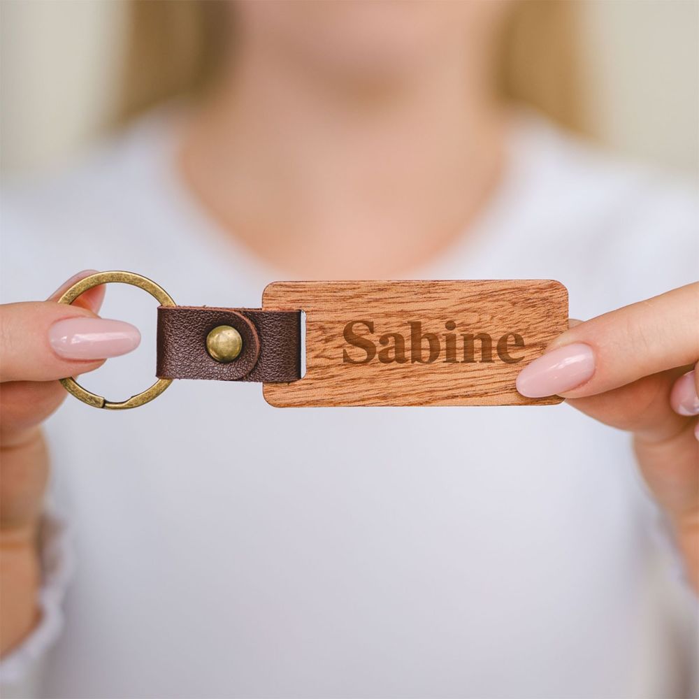 Portachiavi Personalizzato in Legno con Nome