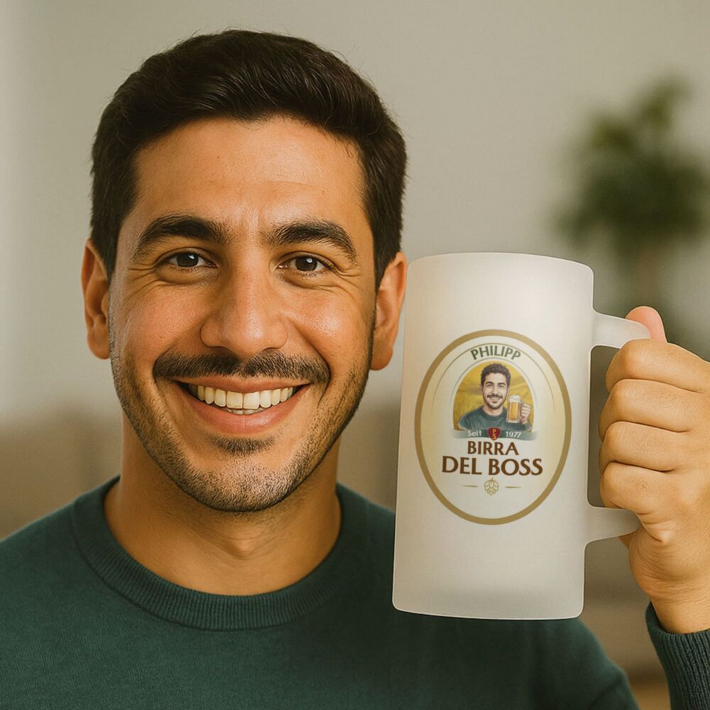 Boccale Birra Personalizzato con Foto e Nome