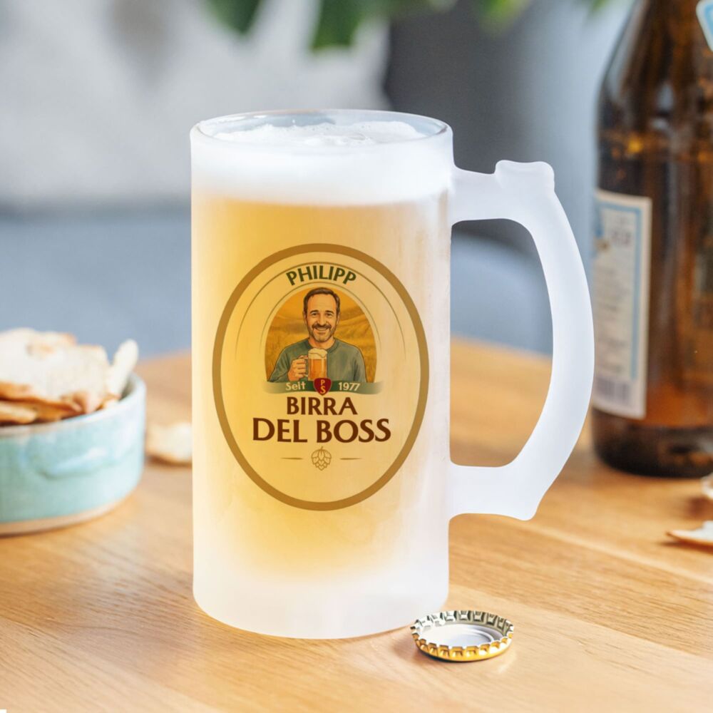 Boccale Birra Personalizzato con Foto e Nome