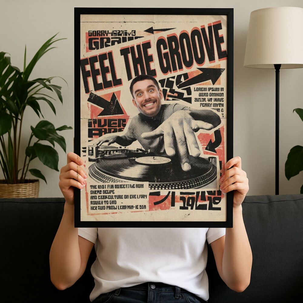 Poster Personalizzato DJ anni '90 con Foto