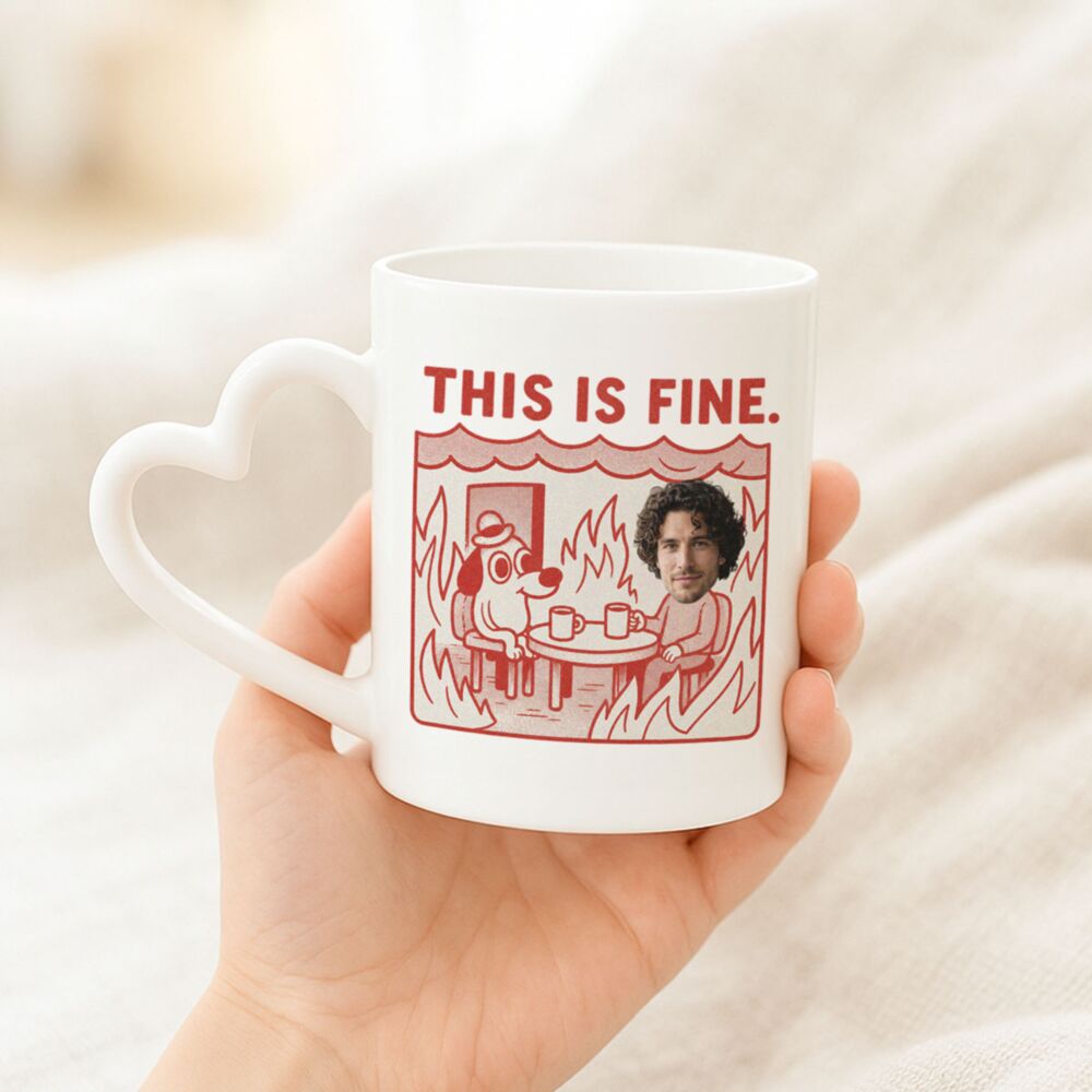 Tazza Personalizzata con Foto - This is Fine Meme