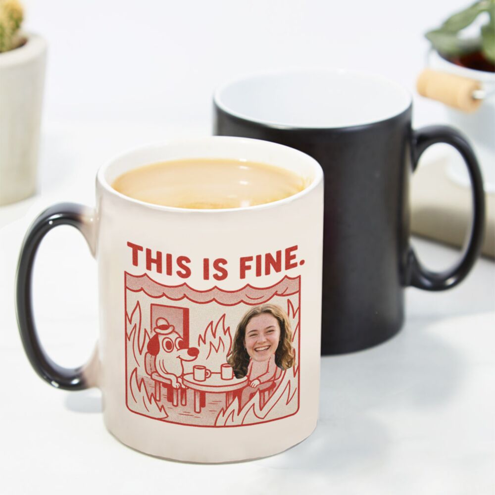 Tazza Personalizzata con Foto - This is Fine Meme