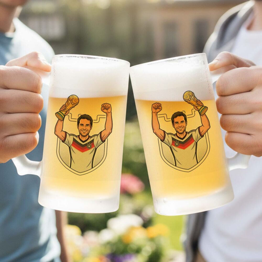 Boccale da Birra Personalizzato con Foto Mondiali di Calcio