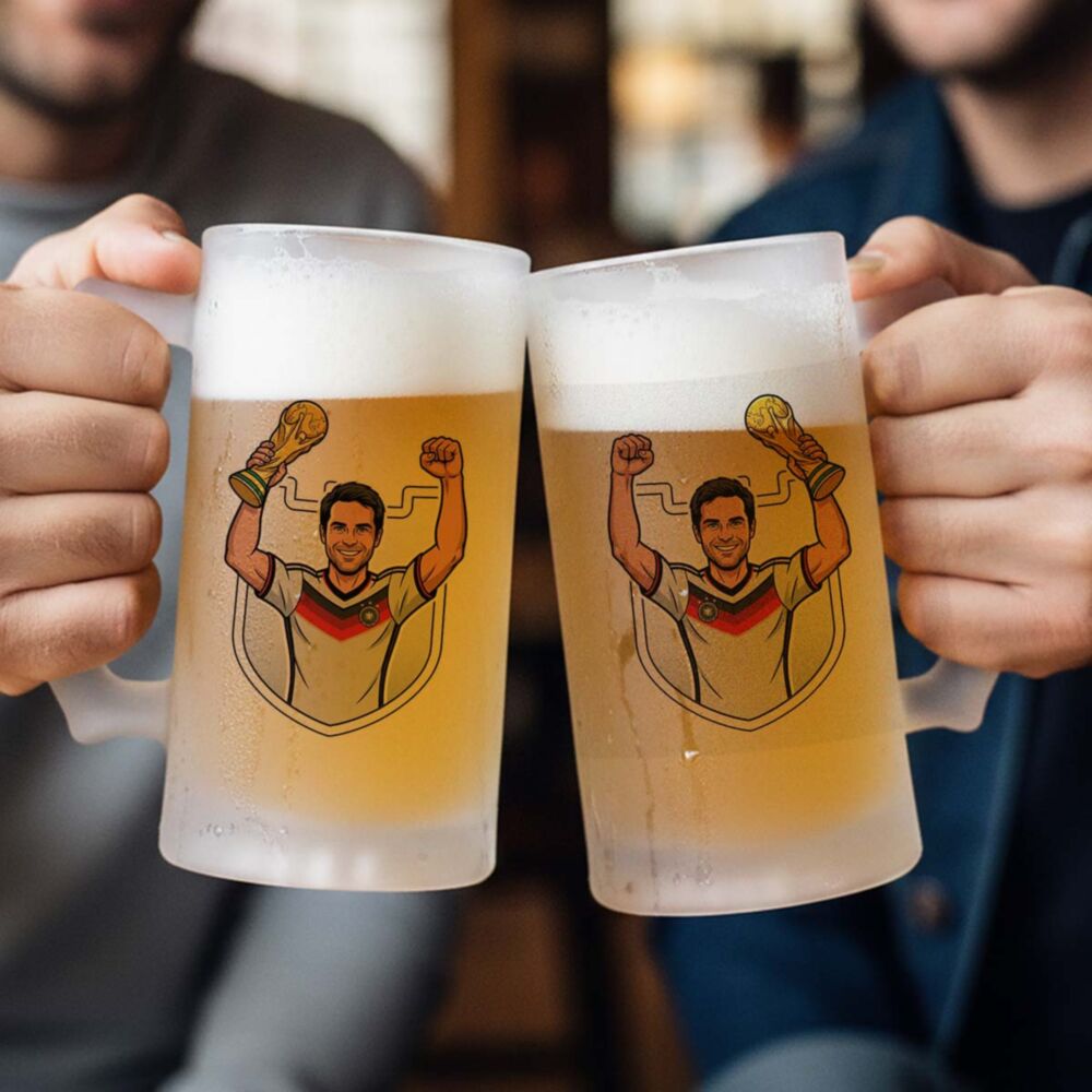 Boccale da Birra Personalizzato con Foto Mondiali di Calcio